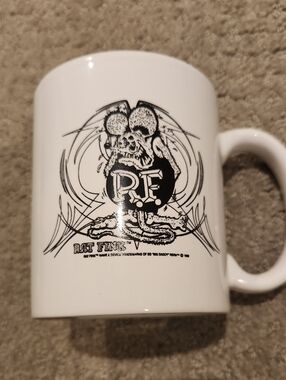 NEW Rat Fink RF Logo White Ceramic Mug